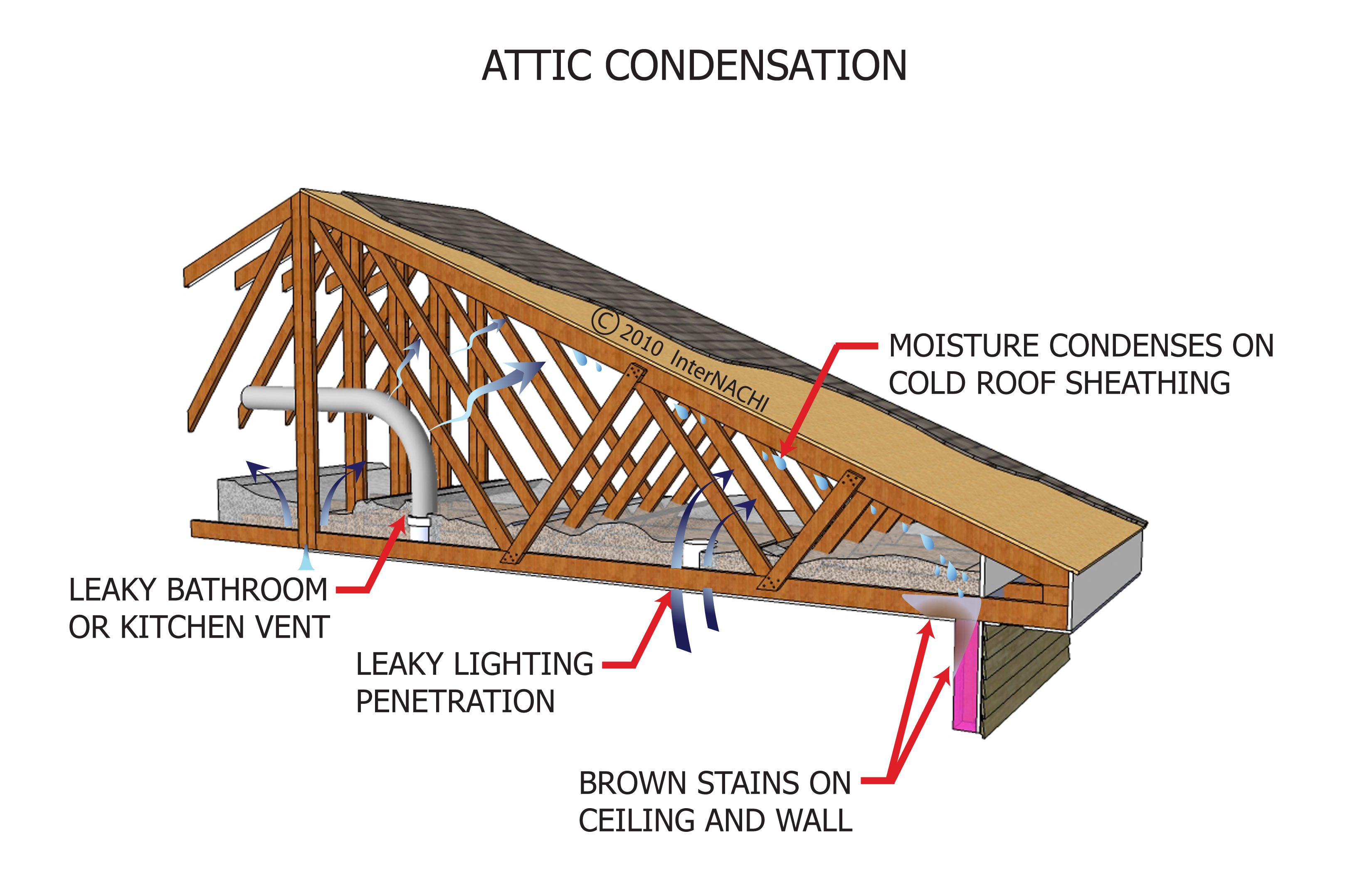 poor insulation and ventilation in the attic can cause mold