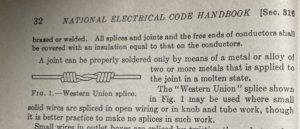 western union splice in the 1947 national electrical code handbook