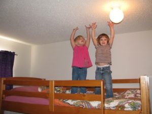 bunk beds near popcorn ceilings can be dangerous