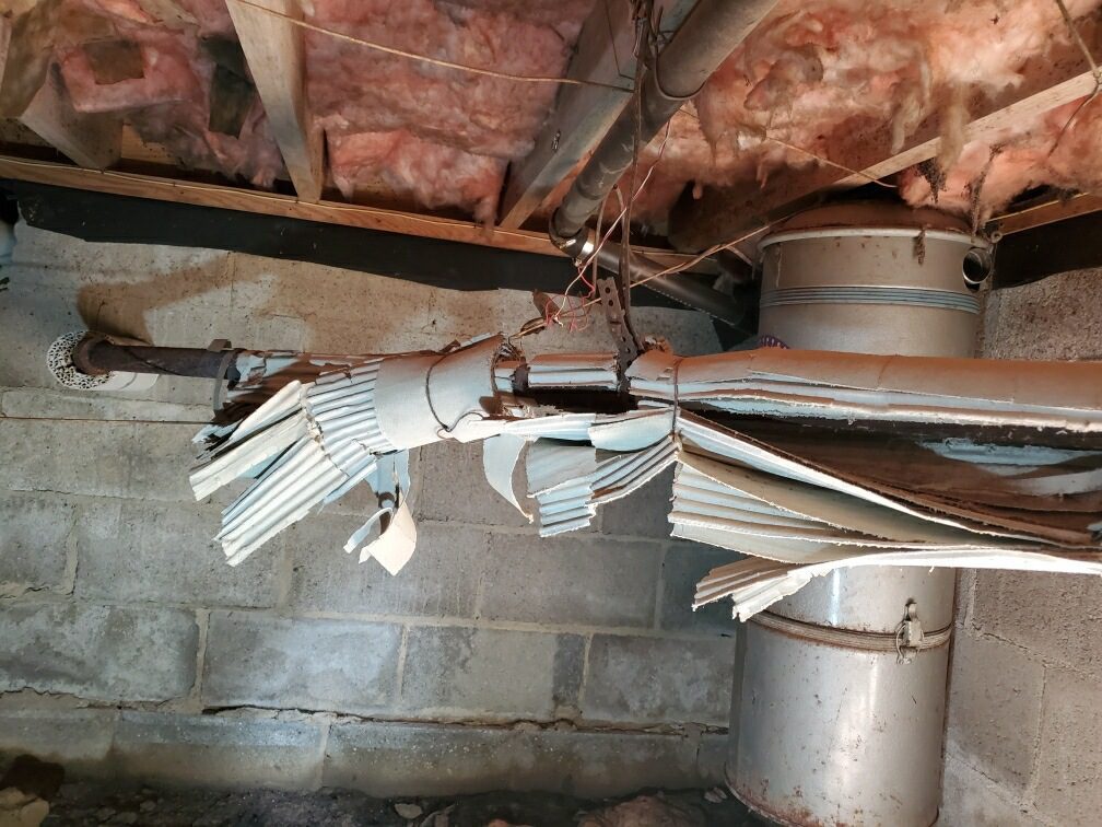 what does asbestos pipe insulation look like