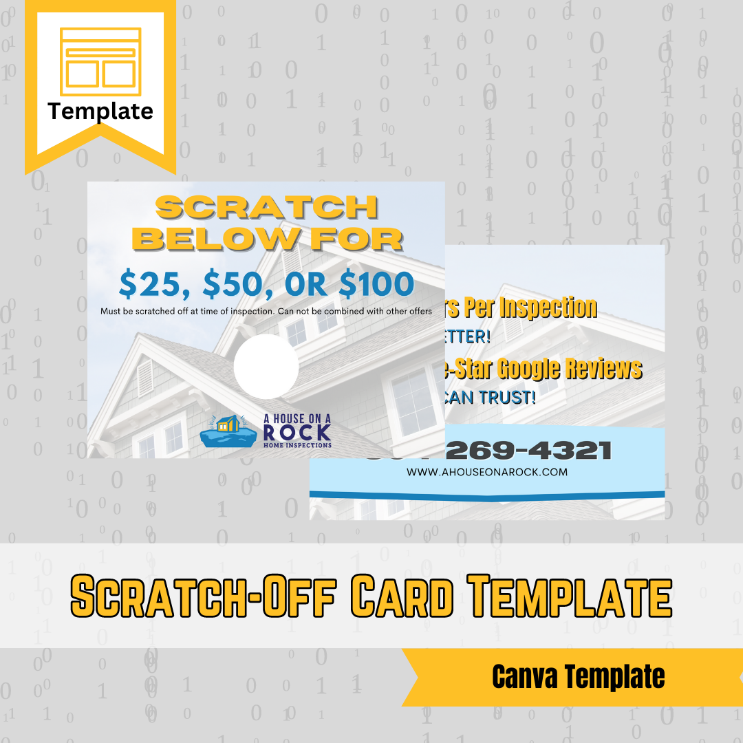 home inspector scratch off card template